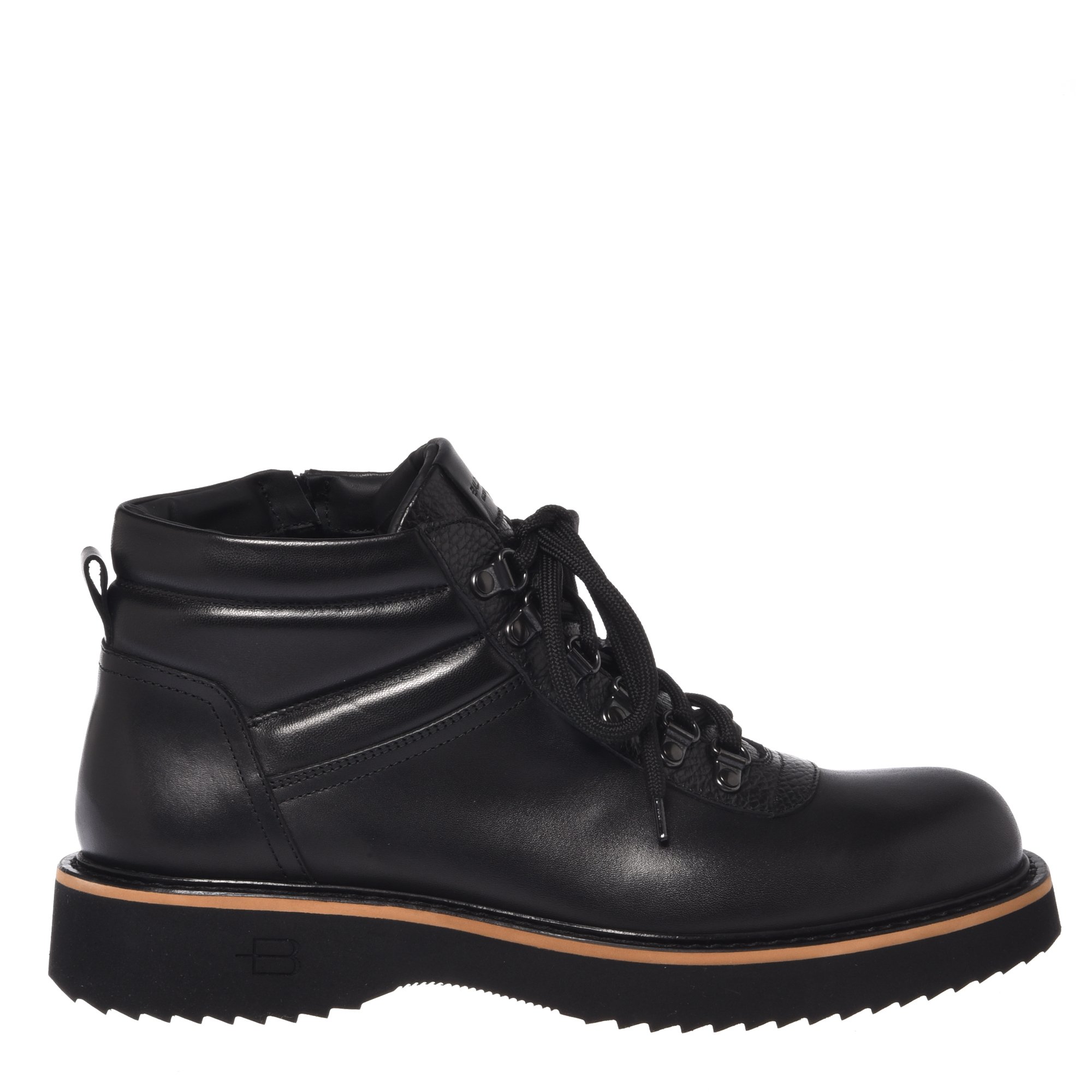 Black leather and Nappa leather ankle boots image