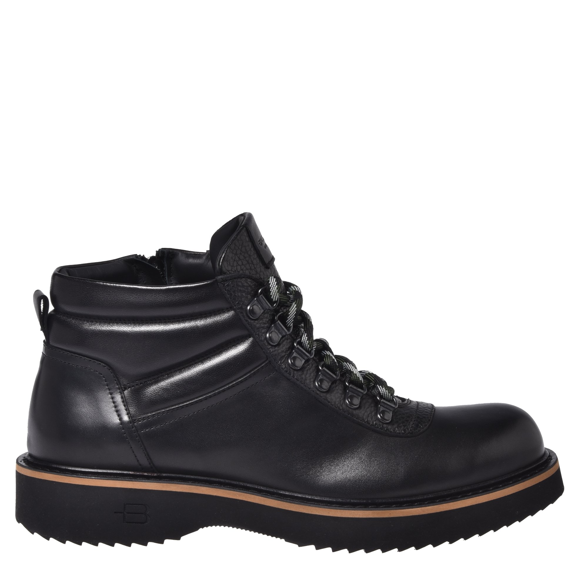 Black leather and Nappa leather ankle boots image