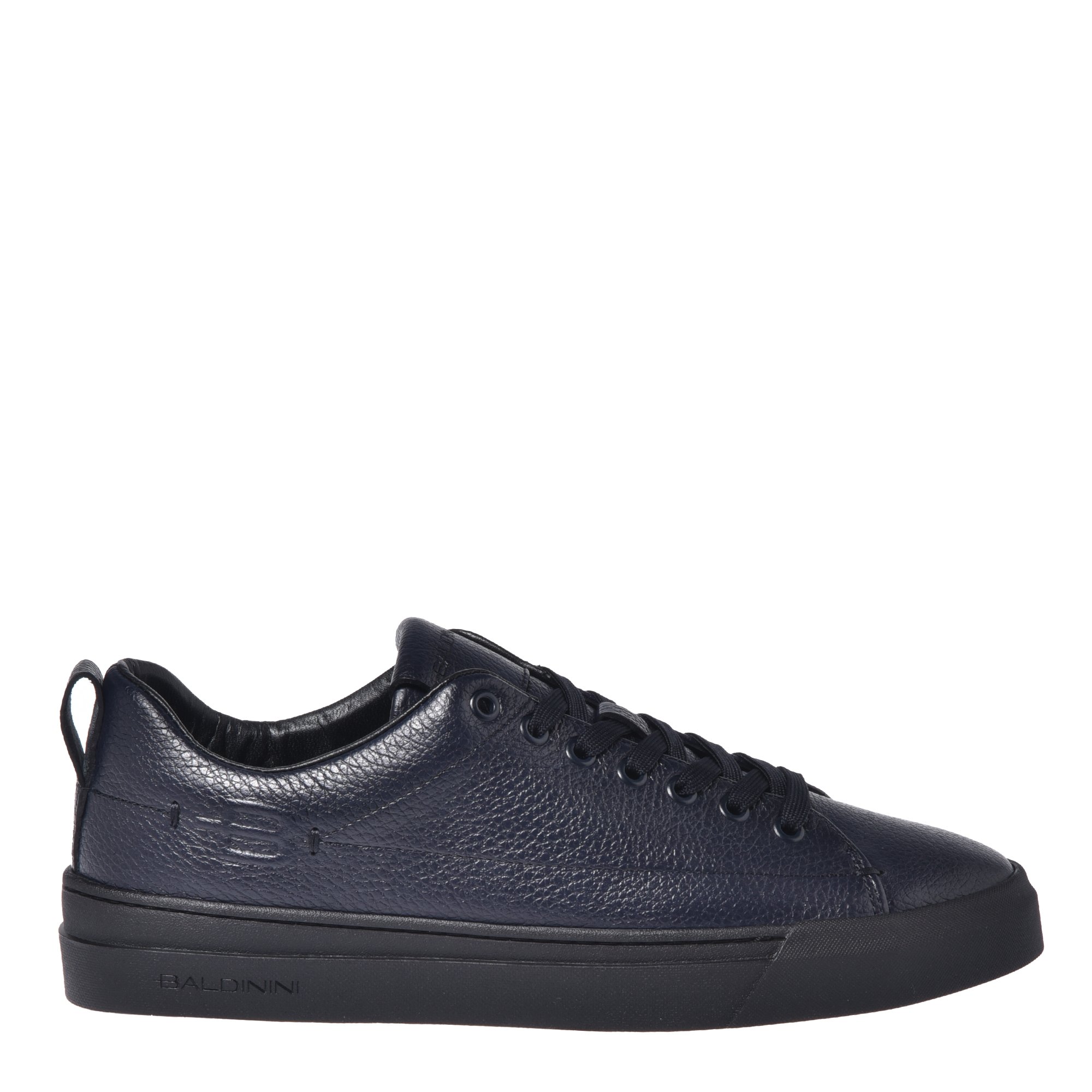 Blue tumbled leather trainers image