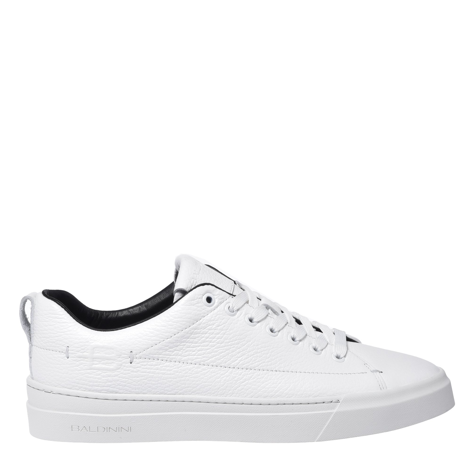 White tumbled leather trainers image