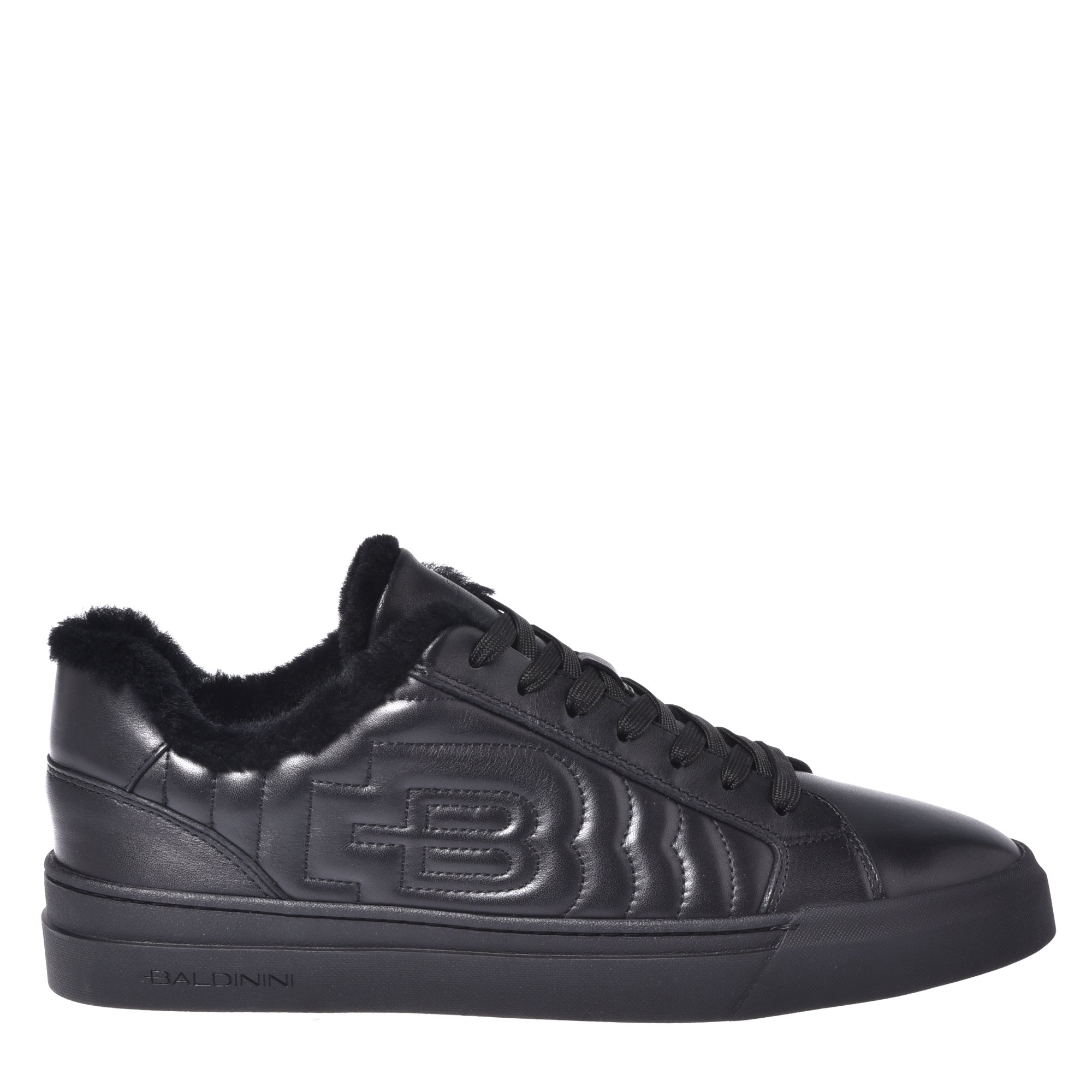 Black quilted monogram trainers image