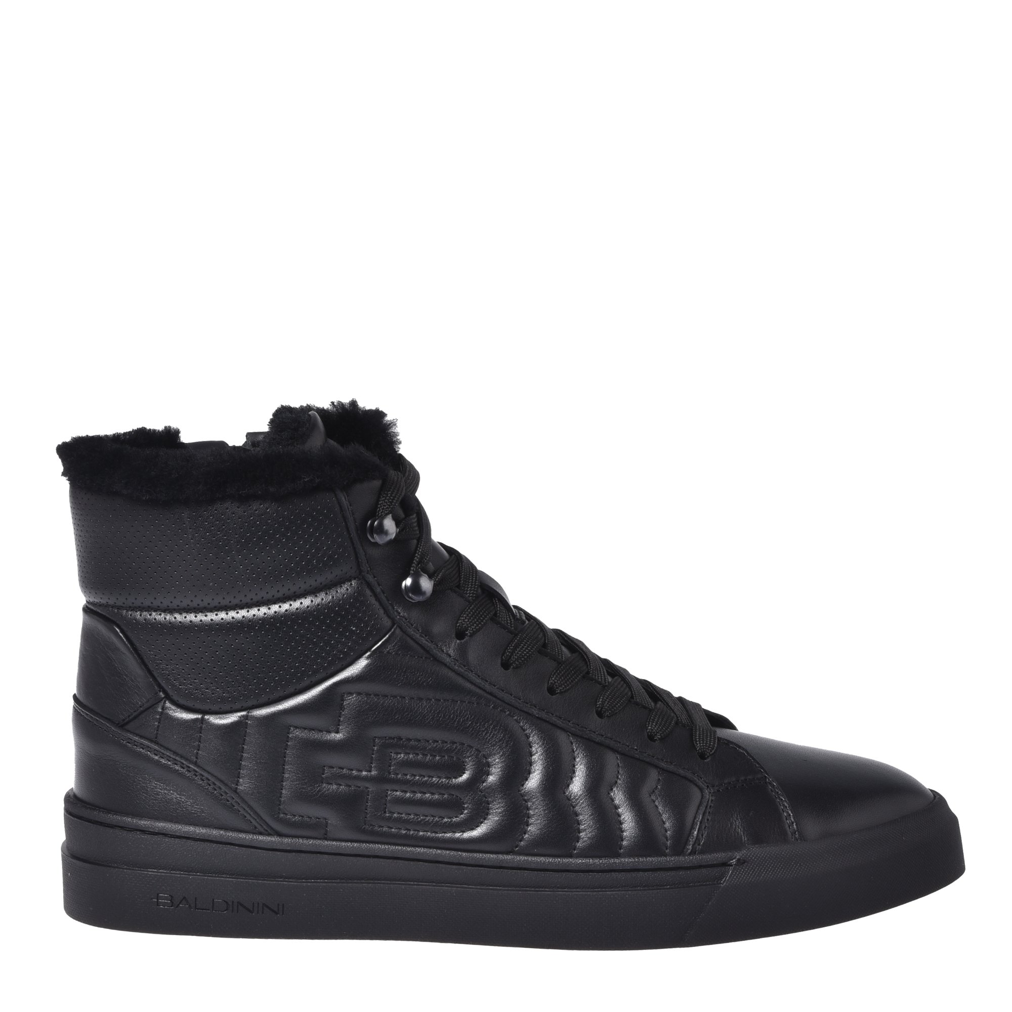 Black quilted monogram trainers image