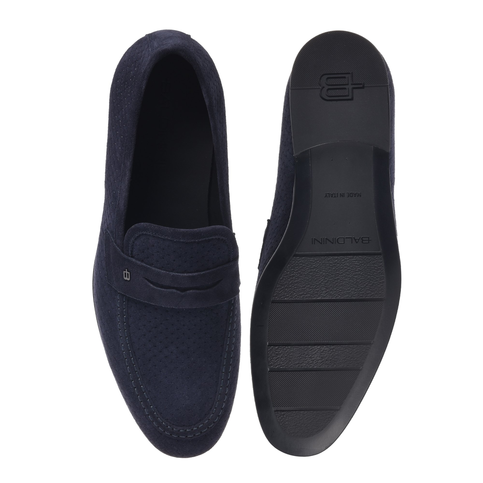 Baldinini Dark Blue Suede Silver Buckle Men’s Loafer US Size 11 Italy BALDININI ?? MEN main image 3