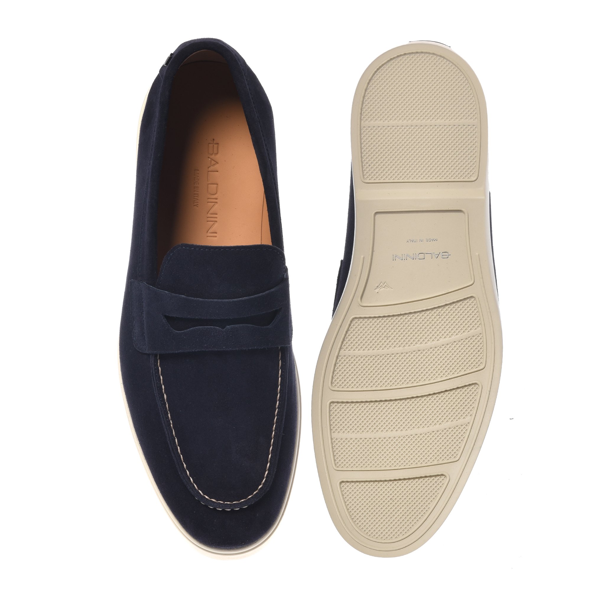 Baldinini Suede Blue Slip On Loafers Shoes Moccasins Men\'s Size 40 Italy Quilted BALDININI ?? MEN main image 2