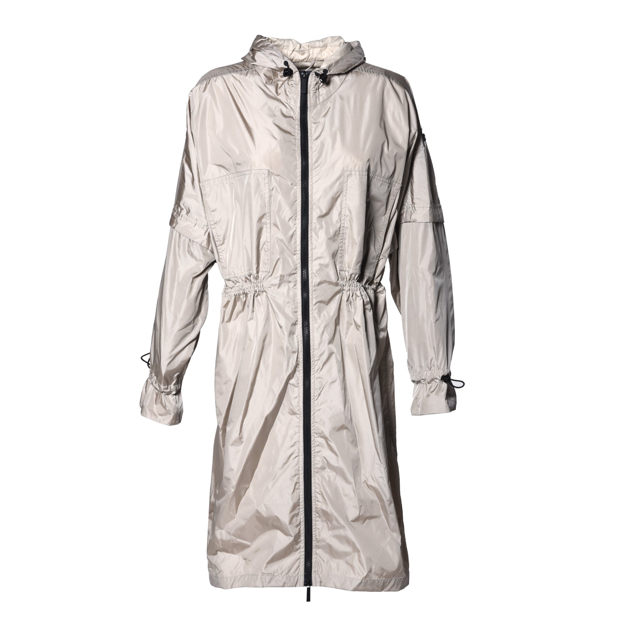 Trench coat in cream nylon image