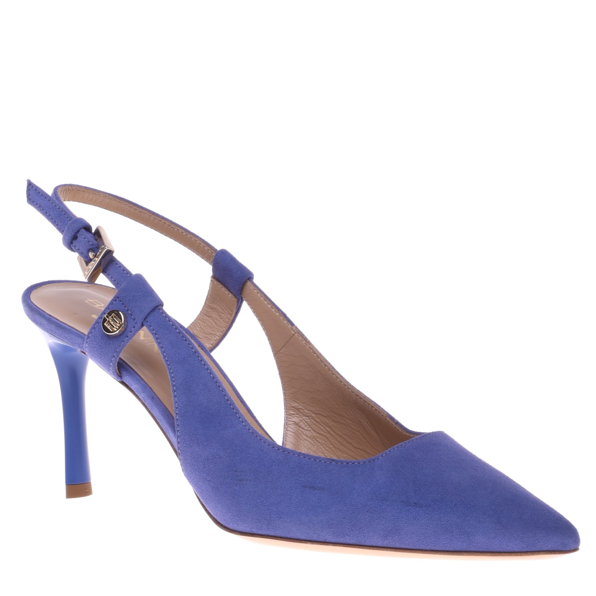 Court shoe in blue suede image