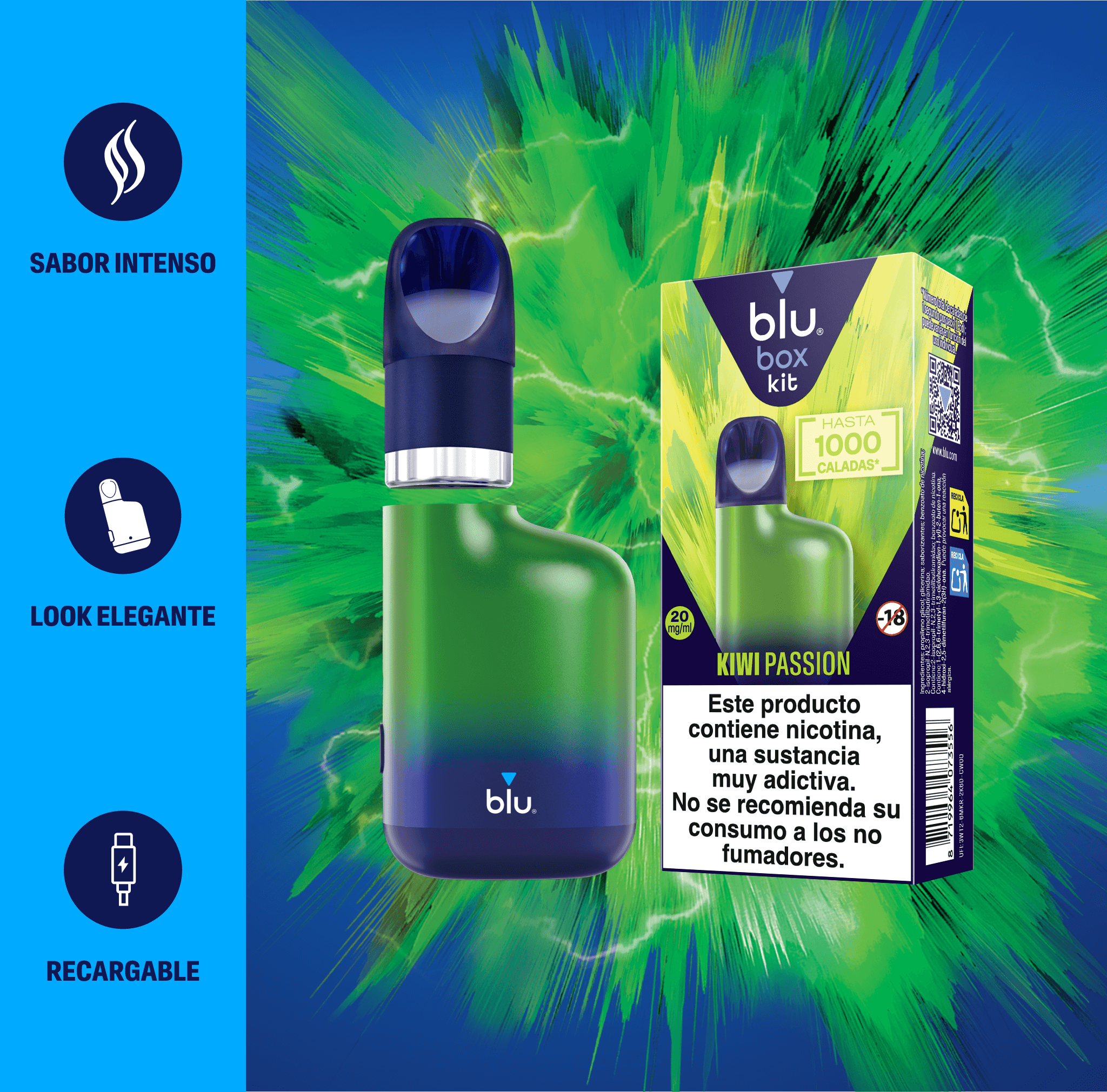 e liquid menthol blu box kit