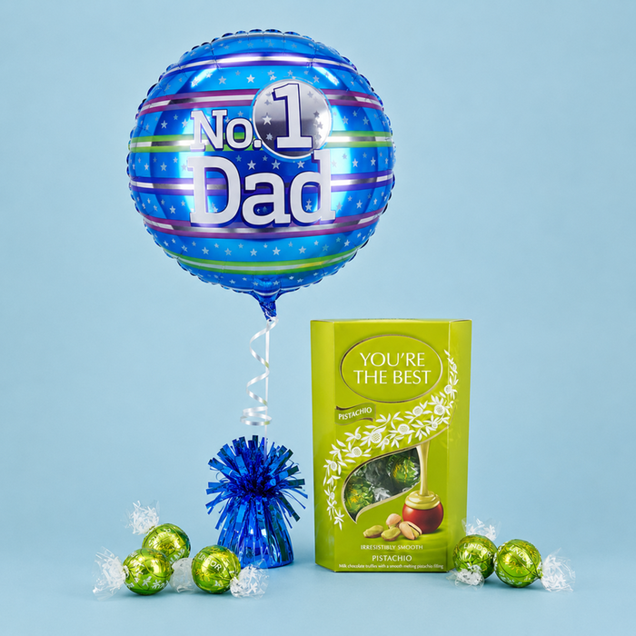 Best Dad Balloon & Lindt Pistachio You're the Best Chocolates