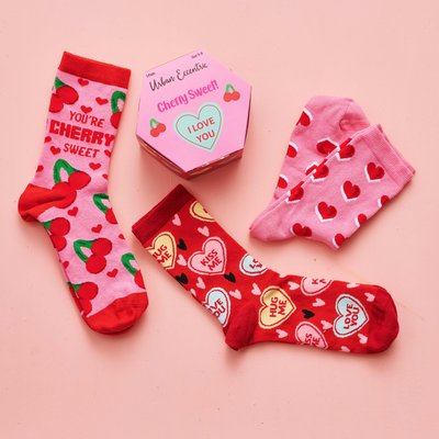 I Love You Cherry Adults 3pk Socks