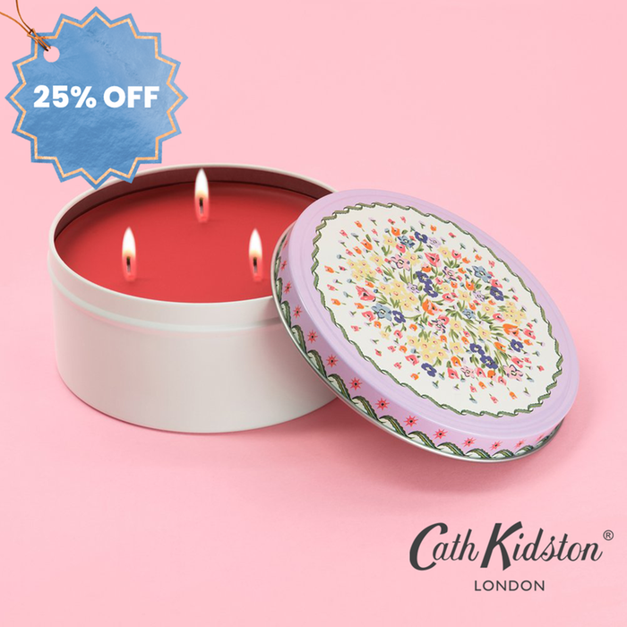 Cath Kidston Three Wick Large Tin Candle
