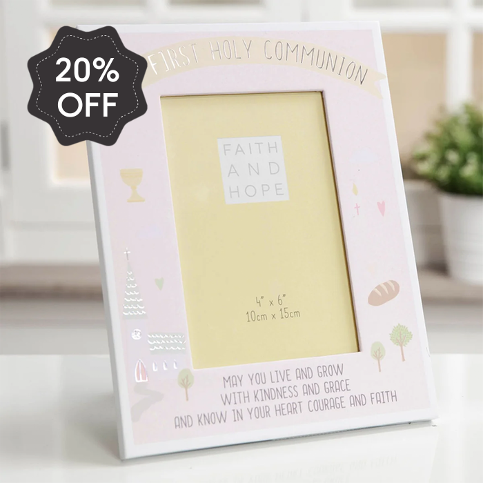 First Communion Pink Photo Frame 4  x 6 