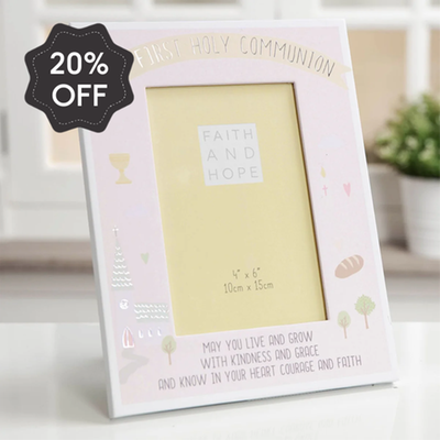 First Communion Pink Photo Frame 4  x 6 