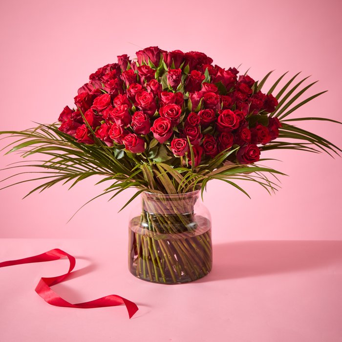 100 Premium Red Roses