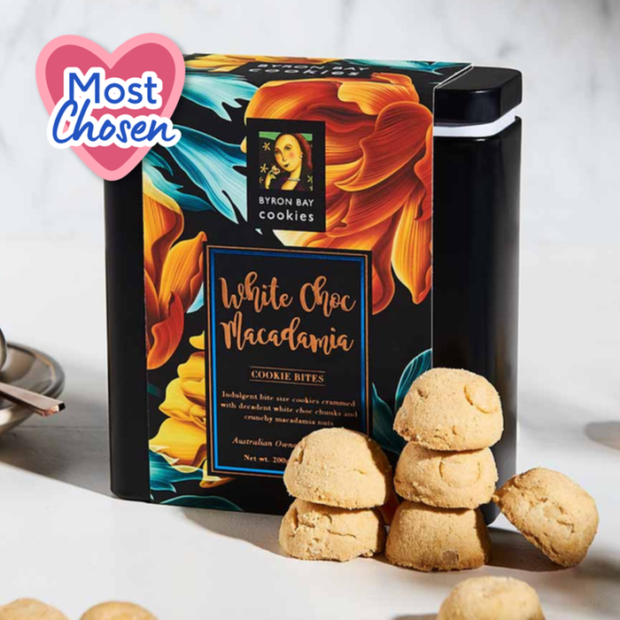 White Choc Macadamia Byron Bay Gift Tin 200g