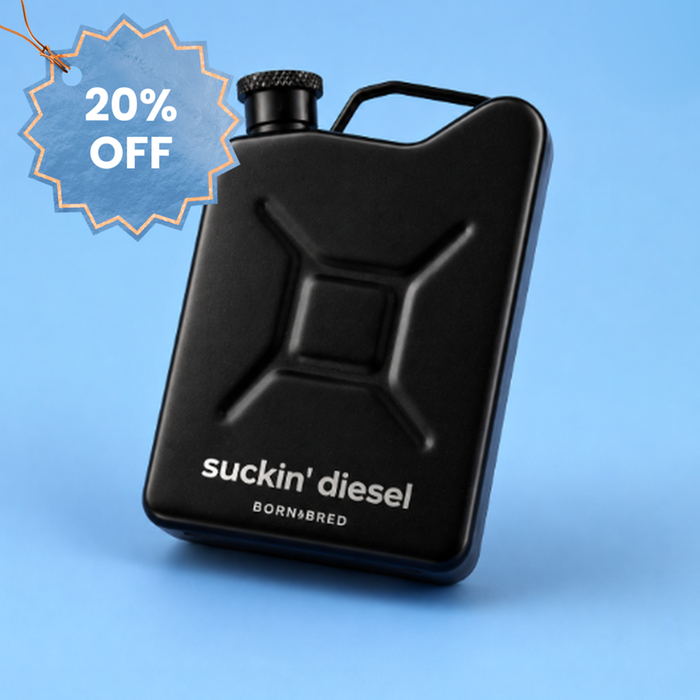 'Suckin' Diesel' Hip Flask by Born & Bred