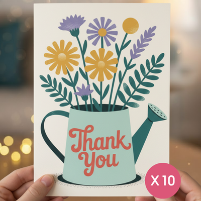 Thank You Card Multipack | 10 greeting cards including envelopes