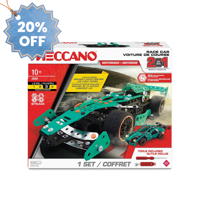 Meccano 2 in 1 Race Car Construction Set