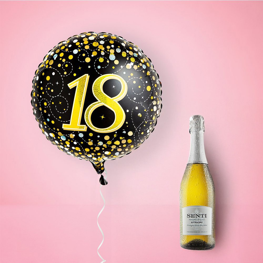 Virgin Wines Happy 18th Balloon And Prosecco Gift Set