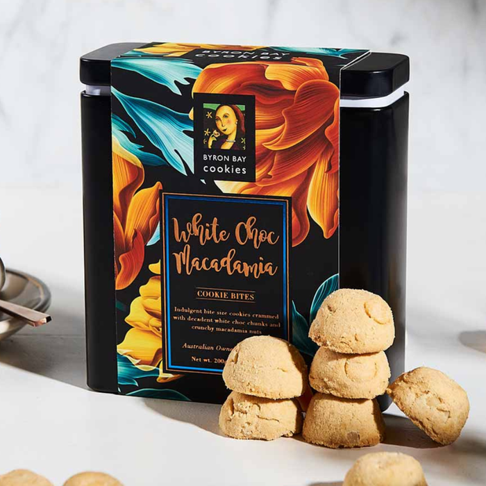 White Choc Macadamia Byron Bay Gift Tin 200g