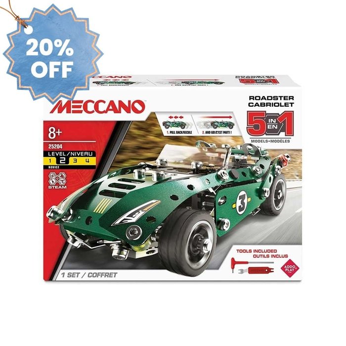 Meccano 5-in-1 Roadster Construction Set