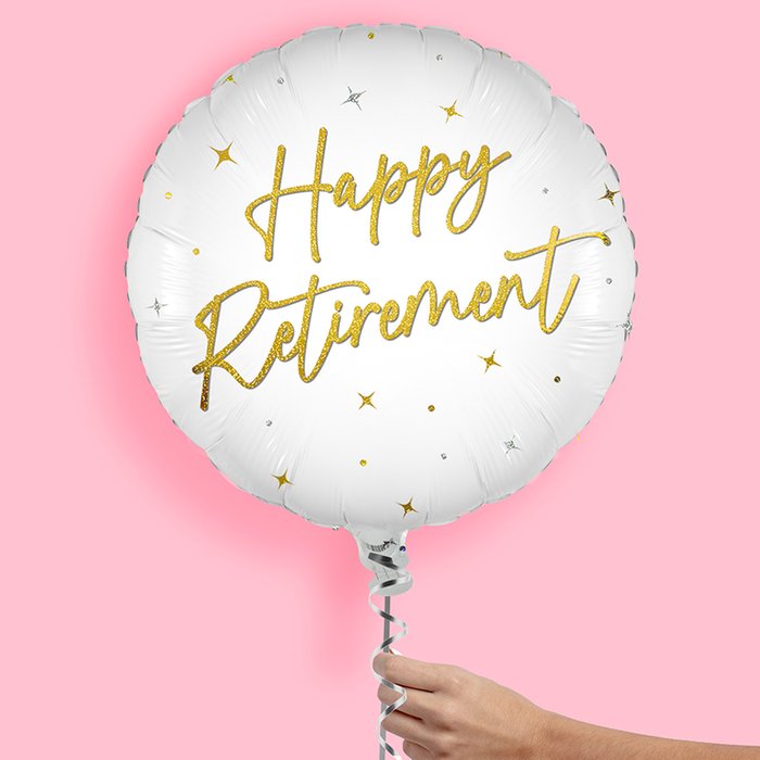 Elegant Sparkle White Happy Retirement Holographic