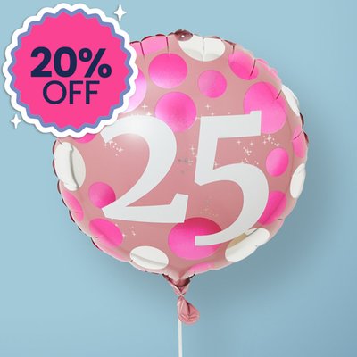 25th Pink Milestone Balloon