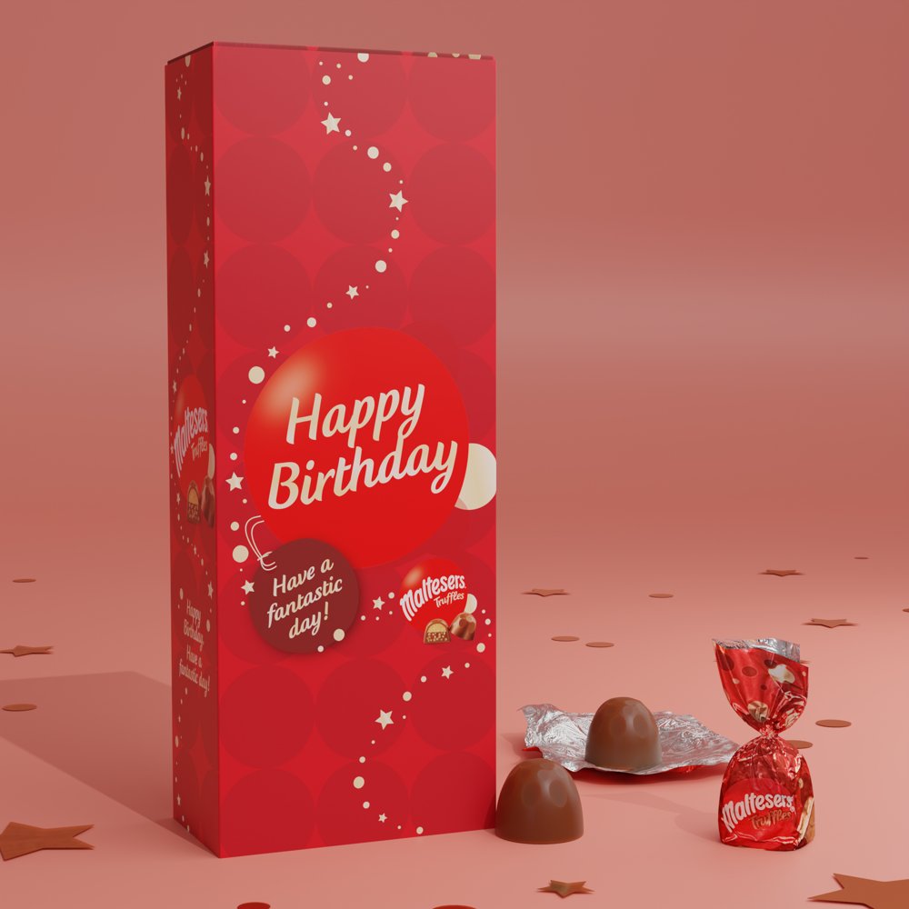 Maltesers Truffles 'happy Birthday' Large Box 455G Chocolates