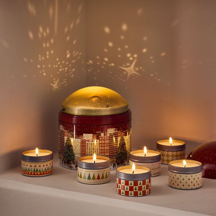 NEXT Santa Musical Light Up Tin Candle