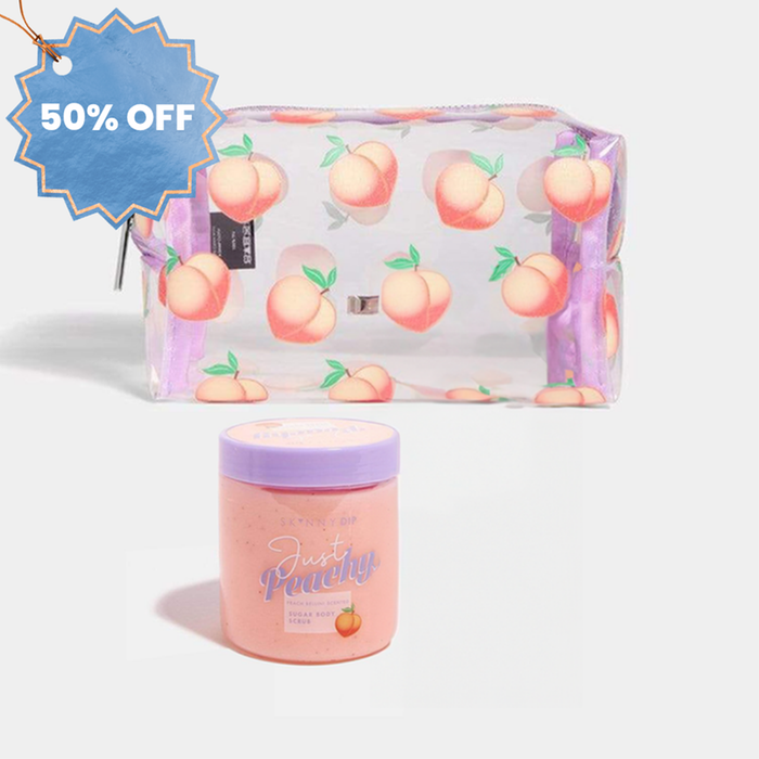 Skinny Dip Peach Body Scrub & Makeup Bag