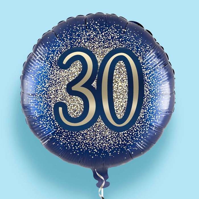 30th Birthday Metallic Glitter Navy Gold Balloon