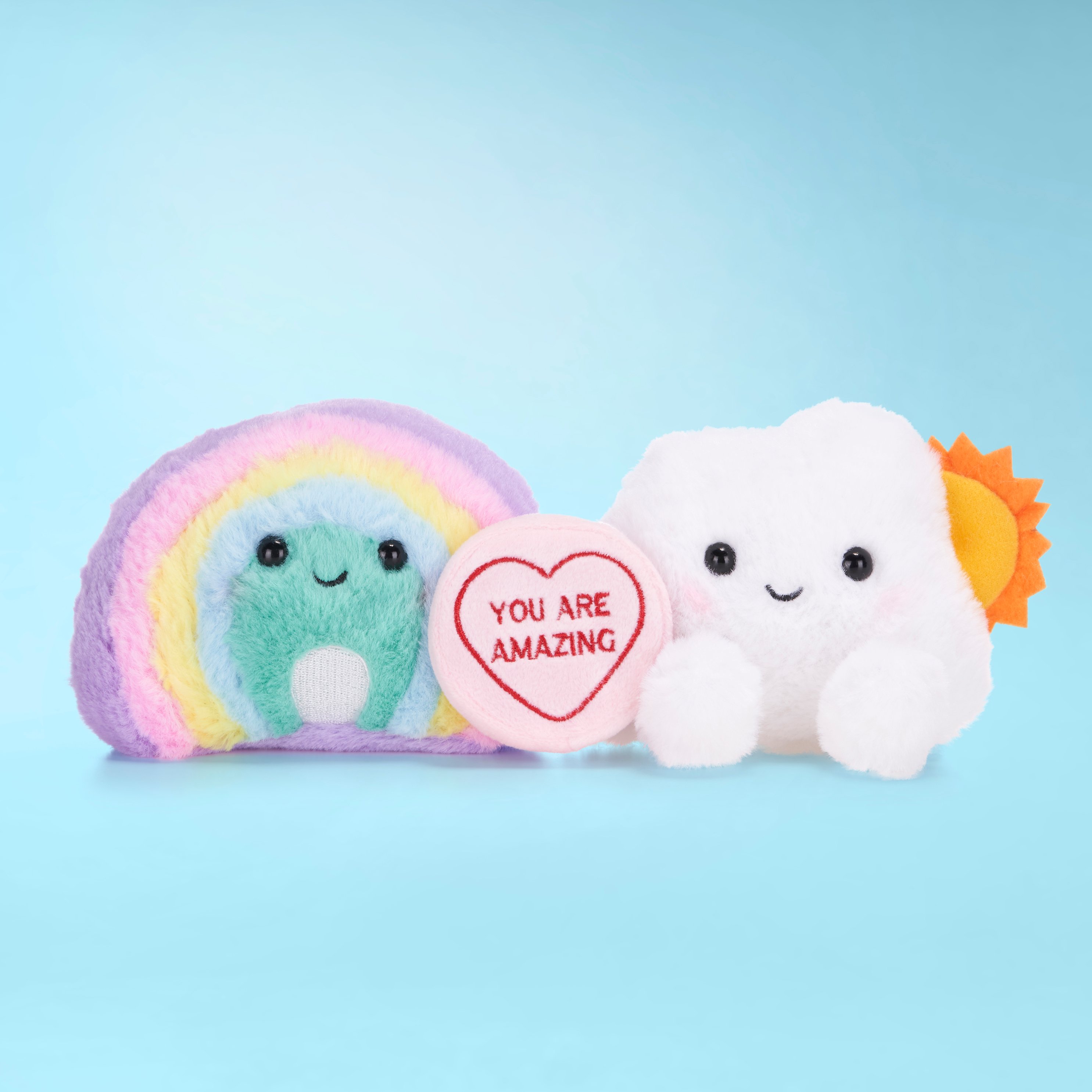 Swizzels Love Hearts You Are Amazing Rainbow Cloud Duo Soft Toy