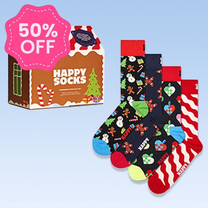 Happy Socks 4pk Gingerbread House Gift Set (3-7)