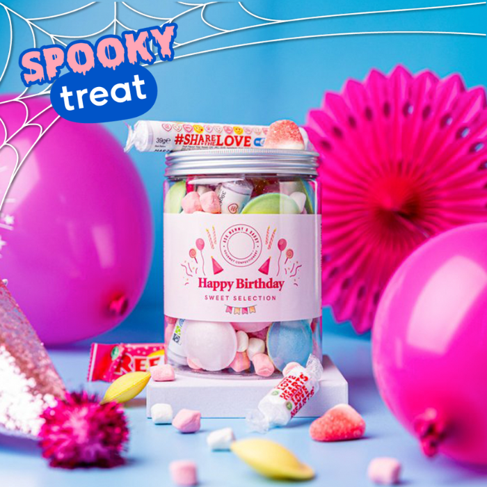 Happy Birthday Sweet Selection Tub (1 Litre) Pink