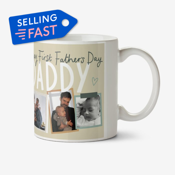 Happy First Father's Day Daddy Photo Upload Mug
