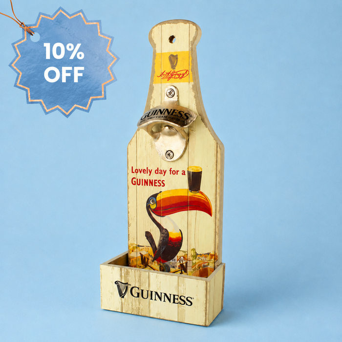 Guinness Nostalgic Wall Mounted Bottle Opener & Catcher