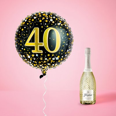 Happy 40th Balloon and Prosecco Gift Set