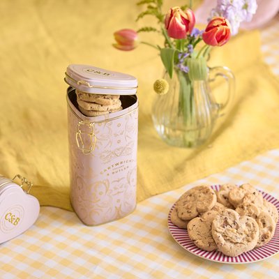 Cartwright & Butler Raspberry & White Chocolate Shortbread in Heart Shaped Tin