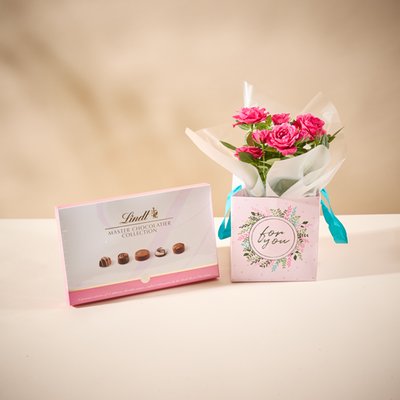 The Rose Plant Gift Bag With Lindt Chocolates