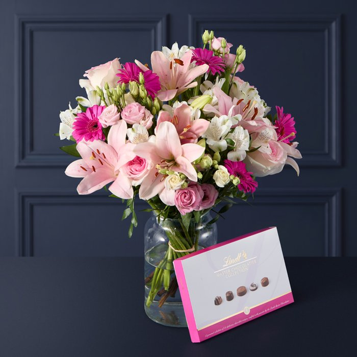 The Pink Rose, Lily & Lindt Gift Set