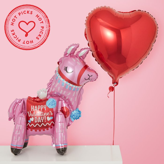 Llama Valentine's Balloon Duo