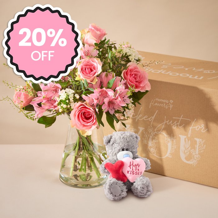 Blooming Love Bouquet & Plush Gift Set