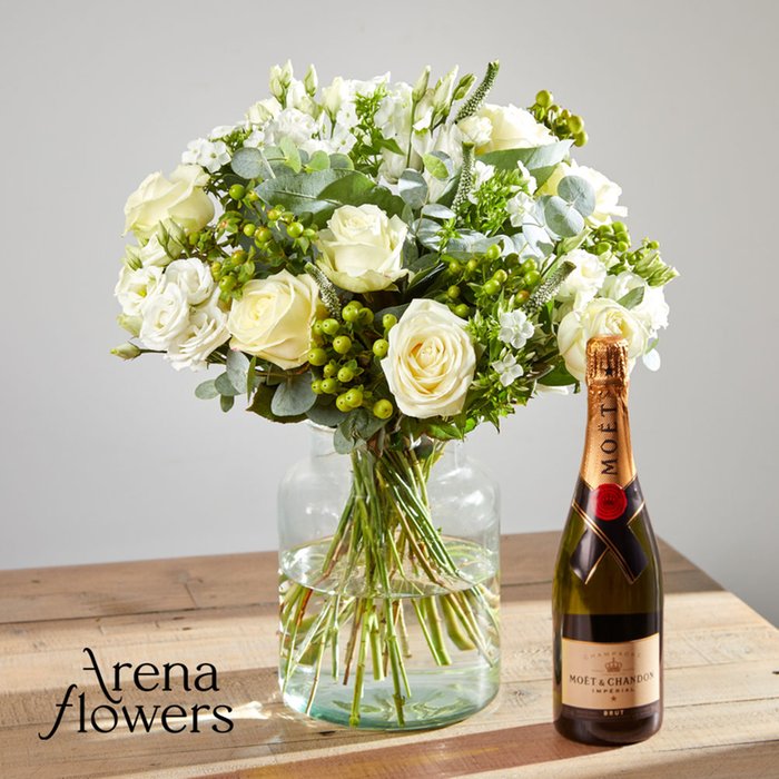 Pure Love and Moet by Arena Flowers