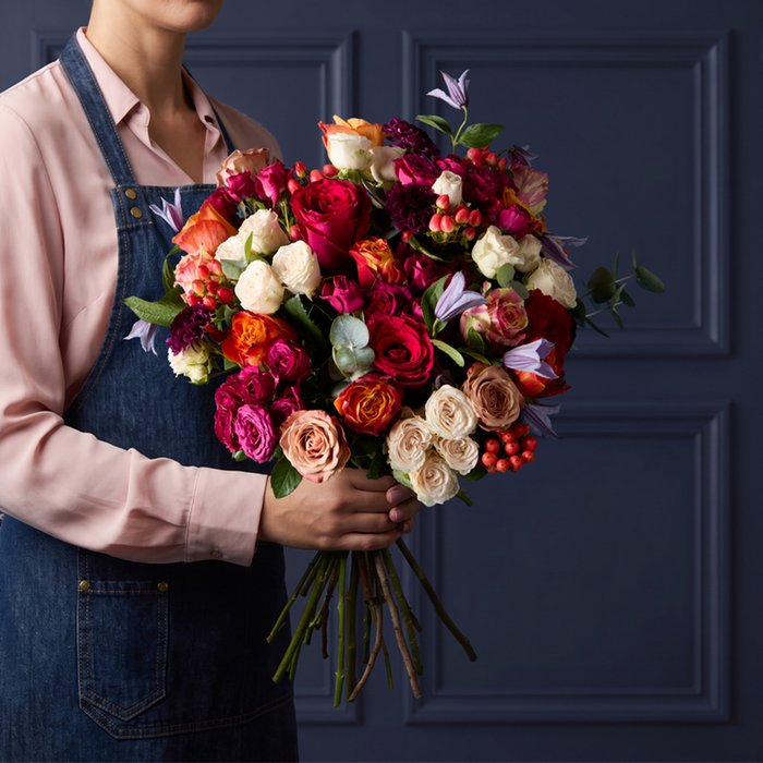 Hypericum, Rose & Cinerea Bouquet