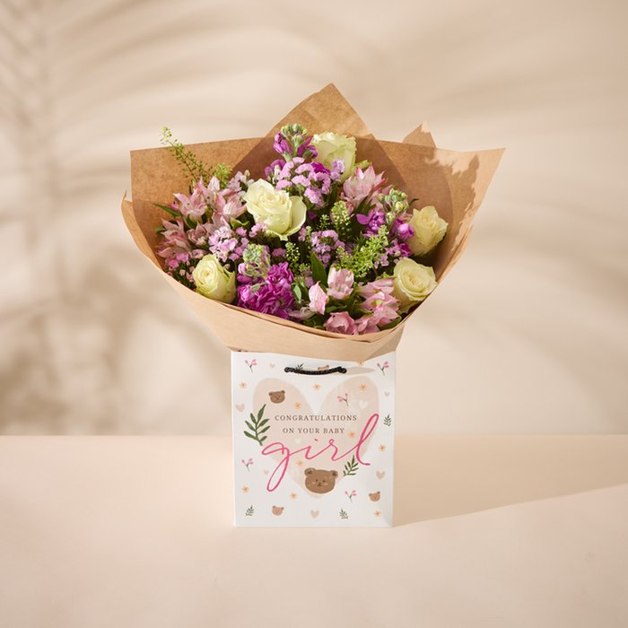 Baby Girl Bouquet in Gift Bag