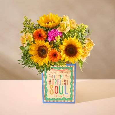 Happy Birthday to the Happiest Soul Bouquet & Gift Bag