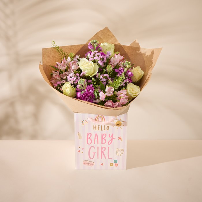 Baby Girl Bouquet in Gift Bag