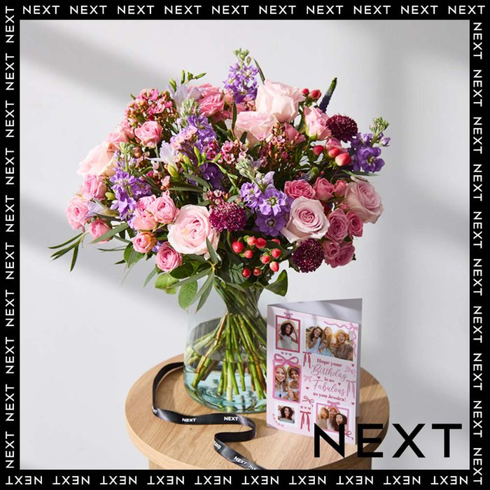 Pastel Rose and Lilac Stocks Fresh Flower Bouquet