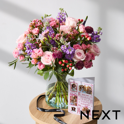 Pastel Rose and Lilac Stocks Fresh Flower Bouquet