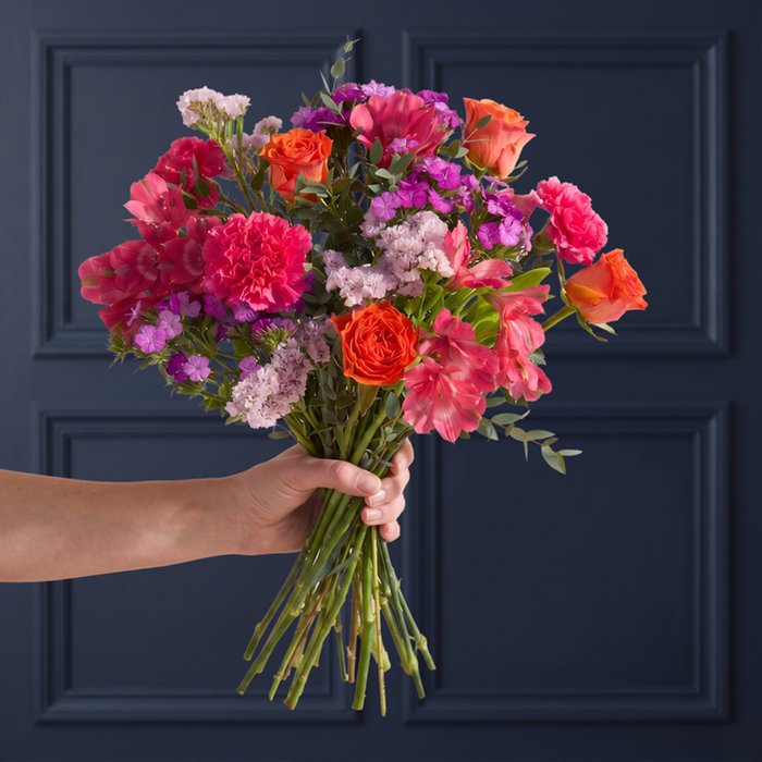 Orange Rose and Cerise Carnation Bouquet