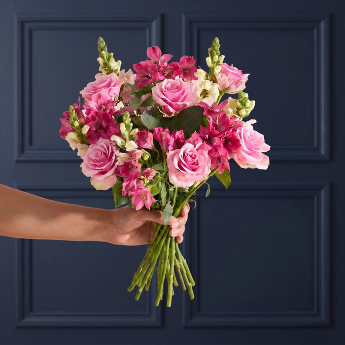 Pink Rose and Pink Alstroemeria Bouquet